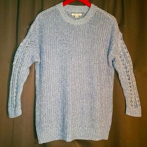 American Eagle oversized Sweater blue white XS Vents NWOT Runs big chunky